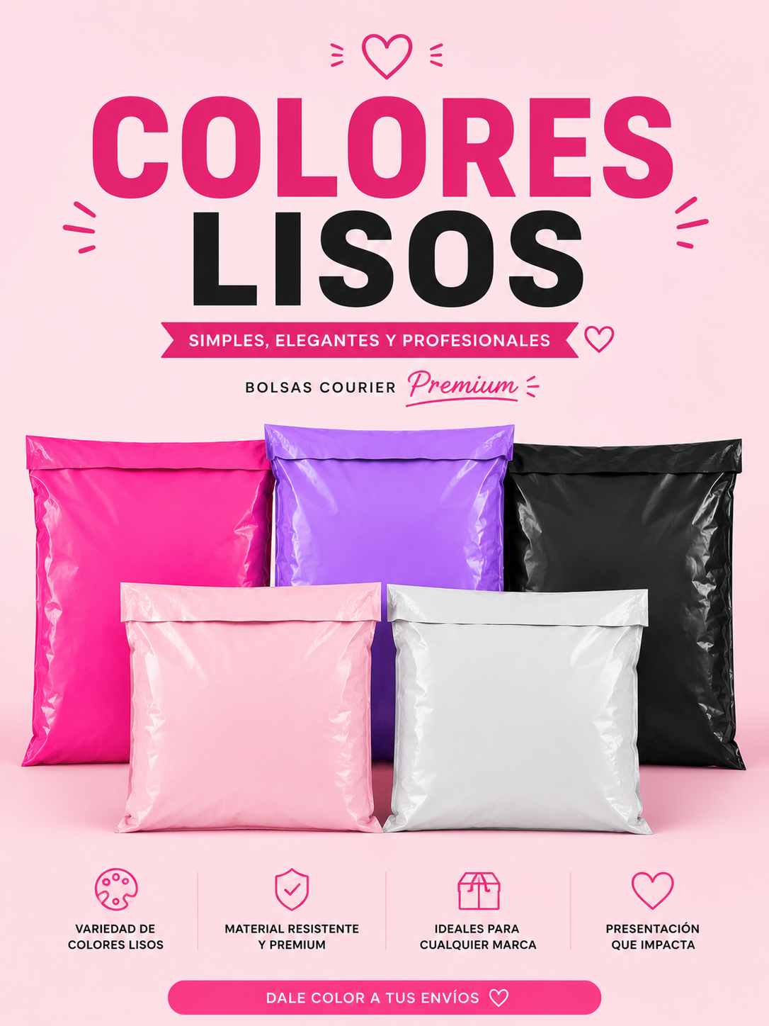 Bolsas Courier de Colores Lisos