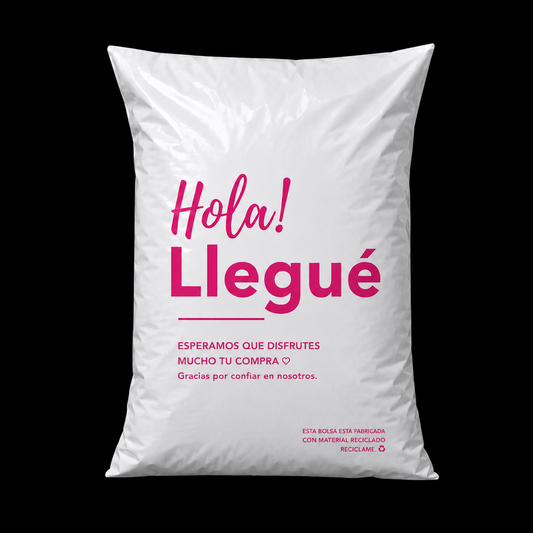 Bolsa Courier Premium Hola Ya LLegue Blanca - 45x60