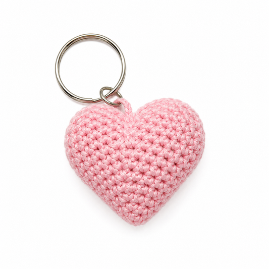 Pack de 12 Llaveros Corazon Crochet - Rosado