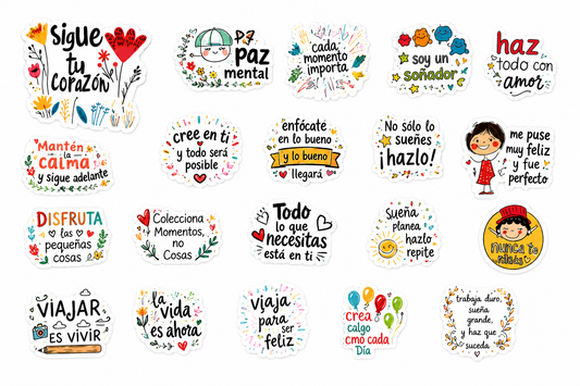 Pack 100 Stickers Motivacionales