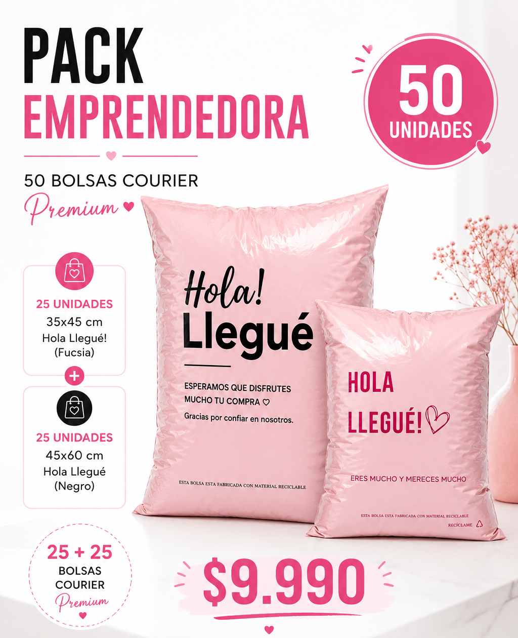Pack Emprendedor Rosa - 50 Unidades