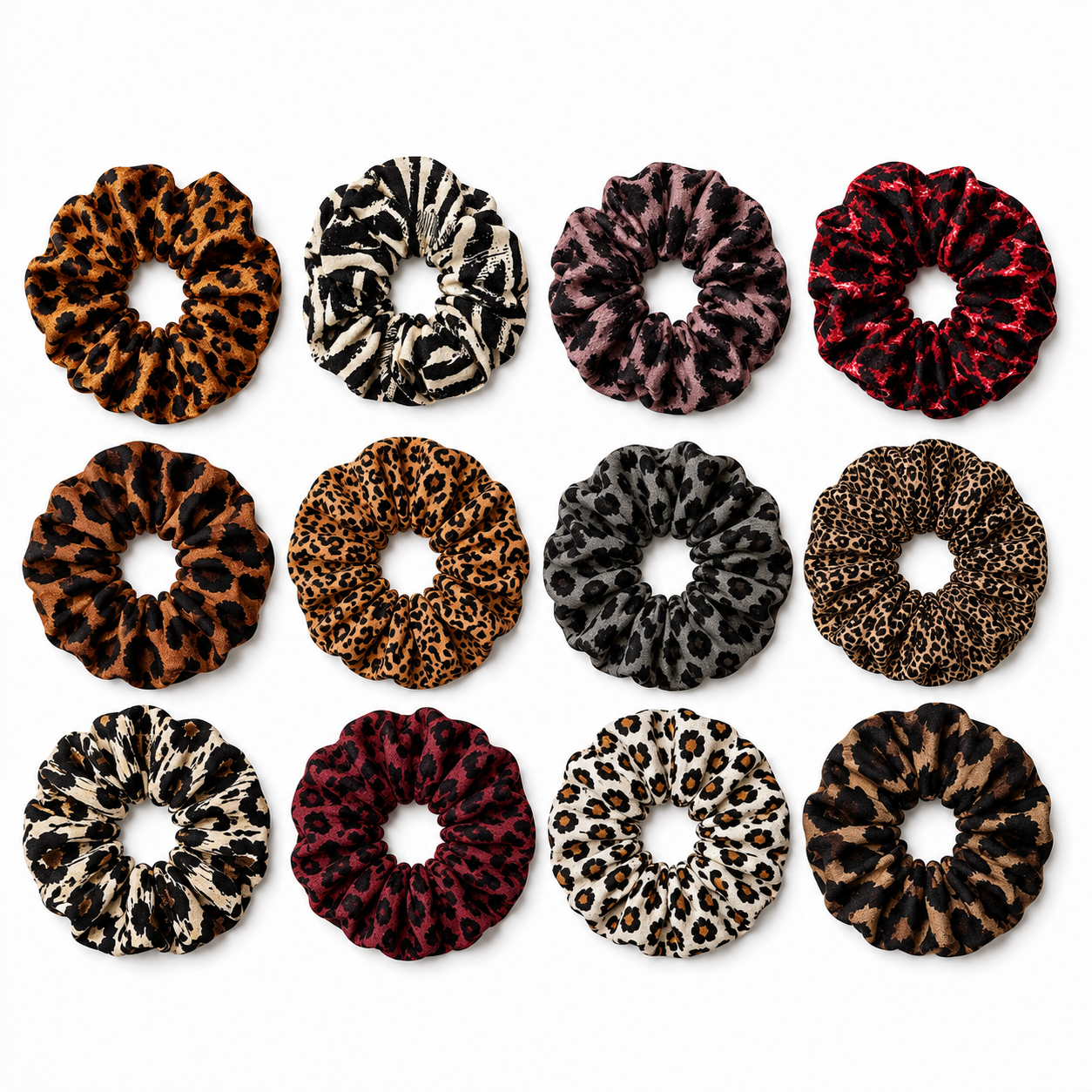 Pack de 12 Scrunchies Animal Print