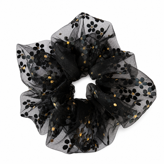 Pack de 12 scrunchies Negro Tralucido